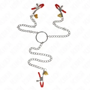 Kink Nipple Grip 3-fach Nippel- und Klitorisklemmen rot mit Kette