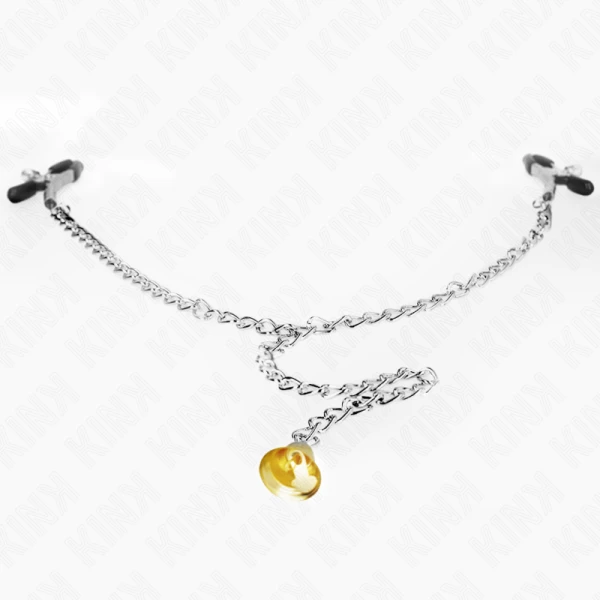 Kink Nipple Grip Nippelklemmen-Ketting met Hoornhanger Kink Nipple Grip Nippelklemmen-Ketting met Hoornhanger