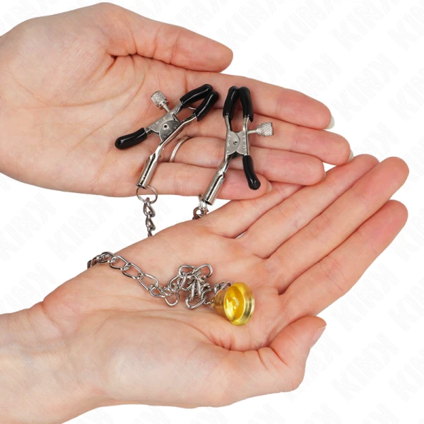 Kink Nipple Grip Nippelklemmen-Ketting met Hoornhanger Kink Nipple Grip Nippelklemmen-Ketting met Hoornhanger