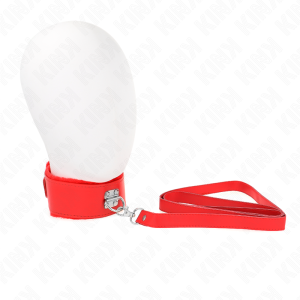 Kink Collar & GAG Halskette met riem rood met zilveren noppen Kink Collar & GAG Halskette met riem rood met zilveren noppen - Afbeelding 1