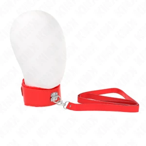 Kink Collar & GAG Halskette mit Leine rot mit silbernen Nieten