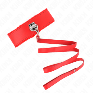 Kink Collar & GAG Halskette met riem rood met zilveren noppen Kink Collar & GAG Halskette met riem rood met zilveren noppen - Afbeelding 2