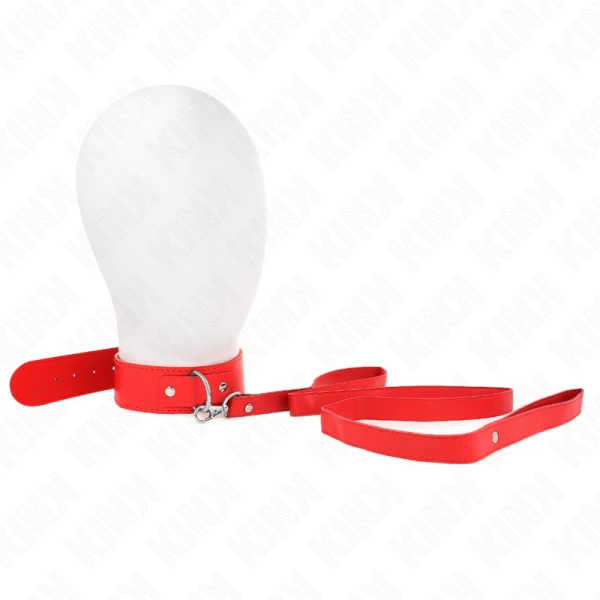 Kink Collar & GAG Halskette met riem rood verstelbaar Fetisj