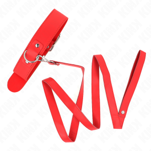 Kink Collar & GAG Halskette met riem rood verstelbaar Fetisj Kink Collar & GAG Halskette met riem rood verstelbaar Fetisj - Afbeelding 2