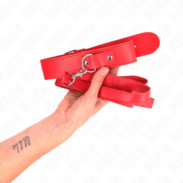 Kink Collar & GAG Halskette met riem rood verstelbaar Fetisj