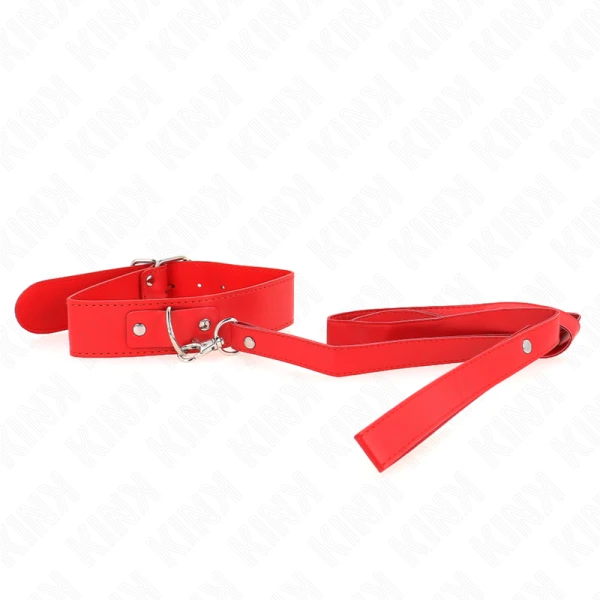 Kink Collar & GAG Halskette met riem rood verstelbaar Fetisj