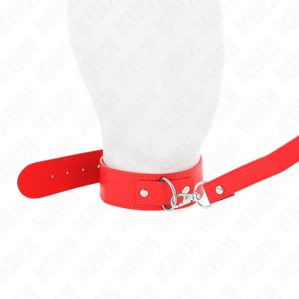 Kink Collar & GAG Halskette met riem rood verstelbaar Fetisj