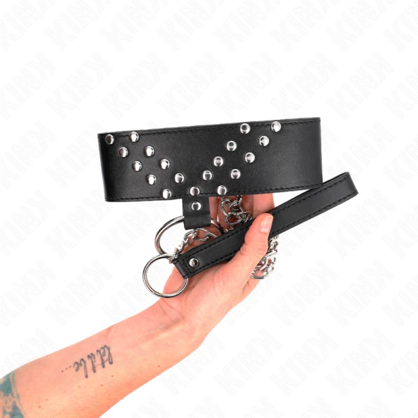 Kink Collar & GAG Halsketting met riem en V-klinknagel, verstelbaar