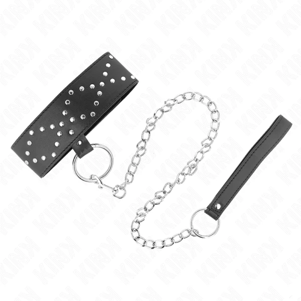 Kink Collar & GAG Halskette mit Leine und silbernen Nieten, verstellbar Kink Collar & GAG Halskette mit Leine und silbernen Nieten, verstellbar
