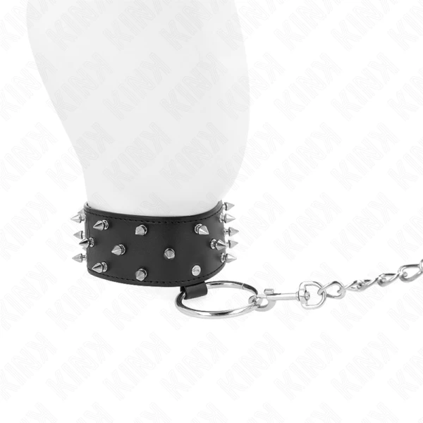 Kink Collar & GAG halsband met riem en zilveren noppen