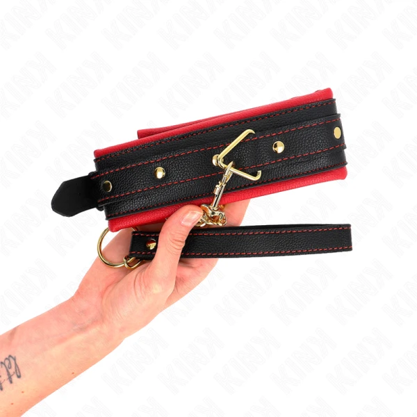 Kink Collar & GAG Halsband met riem van eenvoudige stof, verstelbaar