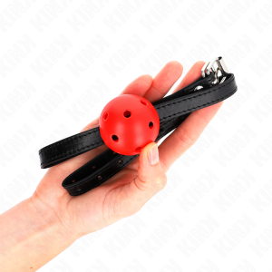 Kink Collar & GAG Ballknebel Simplicity ROOD met ademend ontwerp Kink Collar & GAG Ballknebel Simplicity ROOD met ademend ontwerp - Afbeelding 3