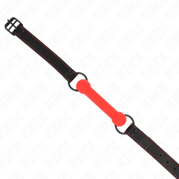 Kink Collar & GAG Knochengag met kunstleren band Rood