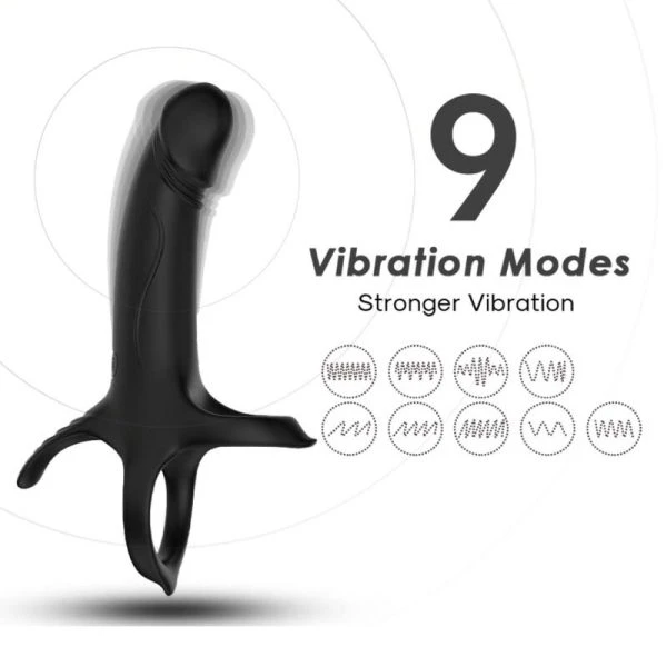 Armony FOR HIM Penisring mit Dildo und Vibrator, schwarz Armony FOR HIM Penisring mit Dildo und Vibrator, schwarz