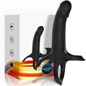 Armony FOR HIM Penisring mit Dildo und Vibrator, schwarz