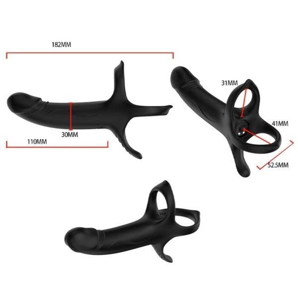 Armony FOR HIM Penisring mit Dildo und Vibrator, schwarz Armony FOR HIM Penisring mit Dildo und Vibrator, schwarz