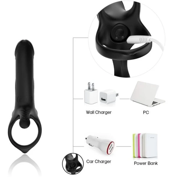 Armony FOR HIM Penisring mit Dildo und Vibrator, schwarz Armony FOR HIM Penisring mit Dildo und Vibrator, schwarz