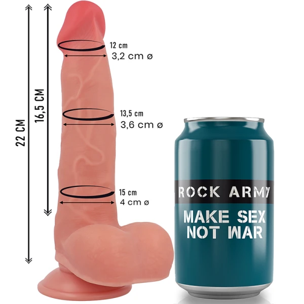 Rock Army Liquid Silicone Ranger 22 cm Siliconen Dildo met Zuignap