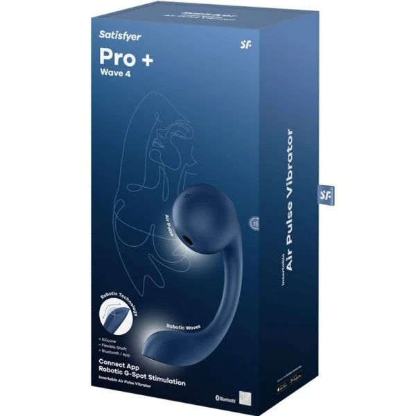Satisfyer AIR Pulse Pro+ Wave 4 G-Punt Vibrator met App-bediening donkerblauw
