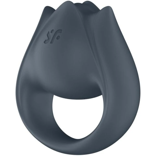 Satisfyer Partner Perfect Pair 2 Multivibrator 2-in-1 Penisring en vingerstimulator Grijs