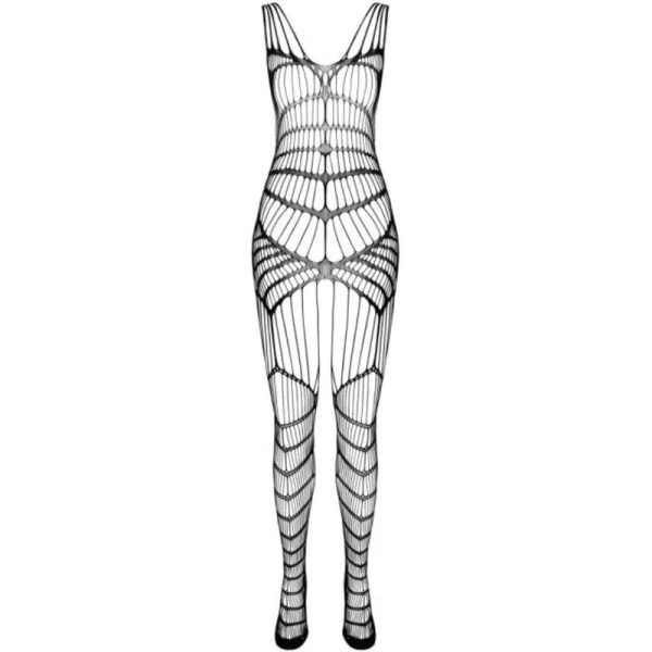Passion Woman Bodystockings Netzbodystocking met kant, zwart