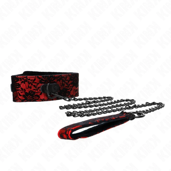 Kink Collar & GAG Kantenketting met riem van echt leer