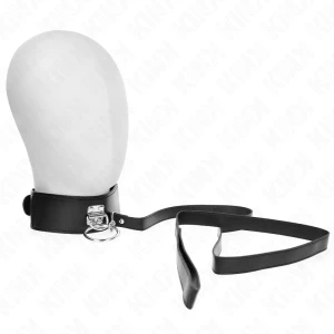 Kink Collar & GAG Nietenleine mit Halsband aus Kunstleder