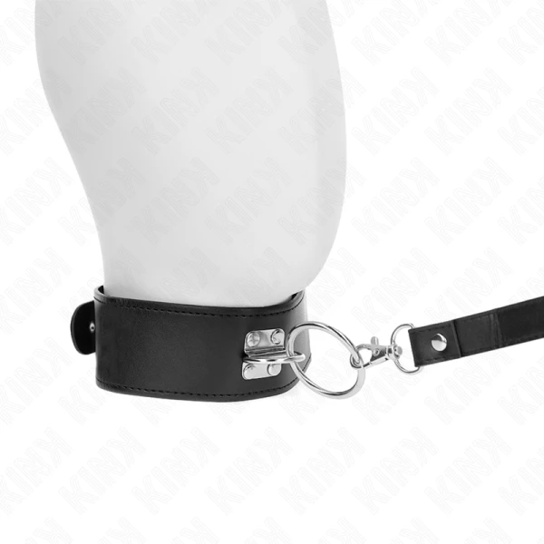 Kink Collar & GAG Nietenleine mit Halsband aus Kunstleder