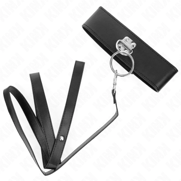 Kink Collar & GAG Nietenleine mit Halsband aus Kunstleder