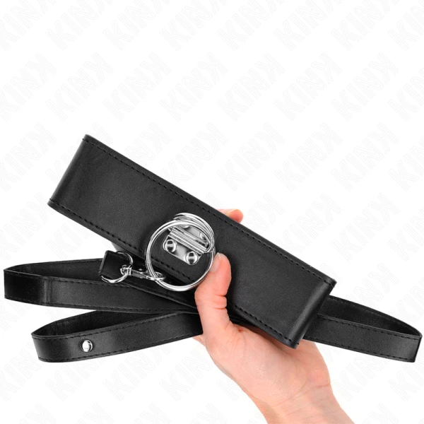 Kink Collar & GAG Nietenleine mit Halsband aus Kunstleder
