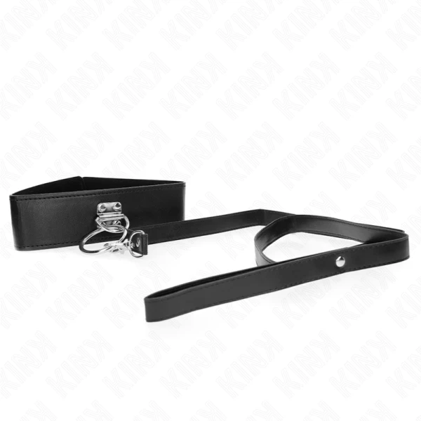 Kink Collar & GAG Nietenleine mit Halsband aus Kunstleder