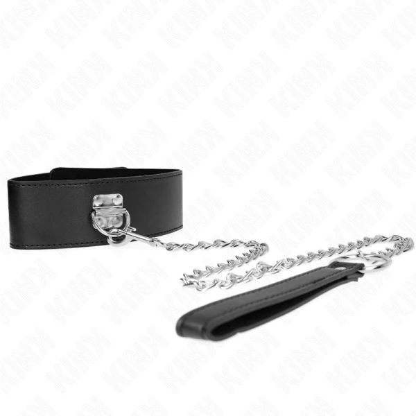 Kink Collar & GAG Halskette met riem en brede zwarte band