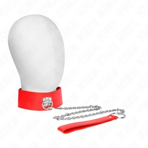 Kink Collar & GAG Necklace with Wide Red Band and Belt