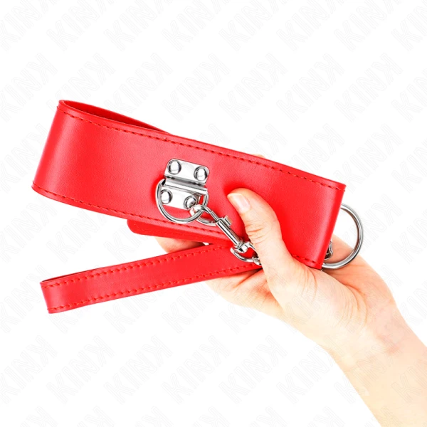 Kink Collar & GAG Halskette mit breitem rotem Band und Gürtel Kink Collar & GAG Halskette mit breitem rotem Band und Gürtel
