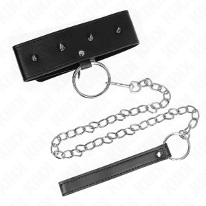 Kink Collar & GAG Halsband met riem en zilveren noppen Kink Collar & GAG Halsband met riem en zilveren noppen - Afbeelding 4