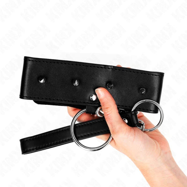 Kink Collar & GAG Halsband met riem en zilveren noppen
