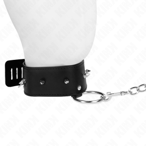 Kink Collar & GAG Halsband met riem en zilveren noppen Kink Collar & GAG Halsband met riem en zilveren noppen - Afbeelding 3