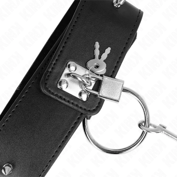 Kink Collar & GAG Halsband met riem en zilveren noppen