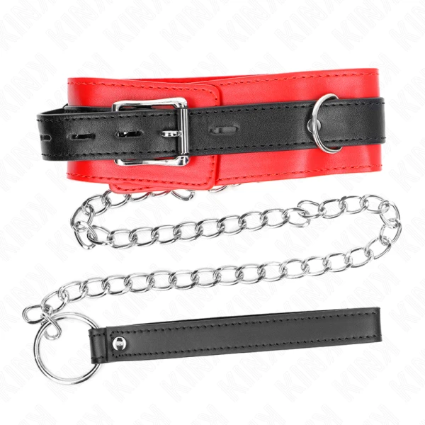 Kink Collar & GAG Halsband mit Gürtel rot