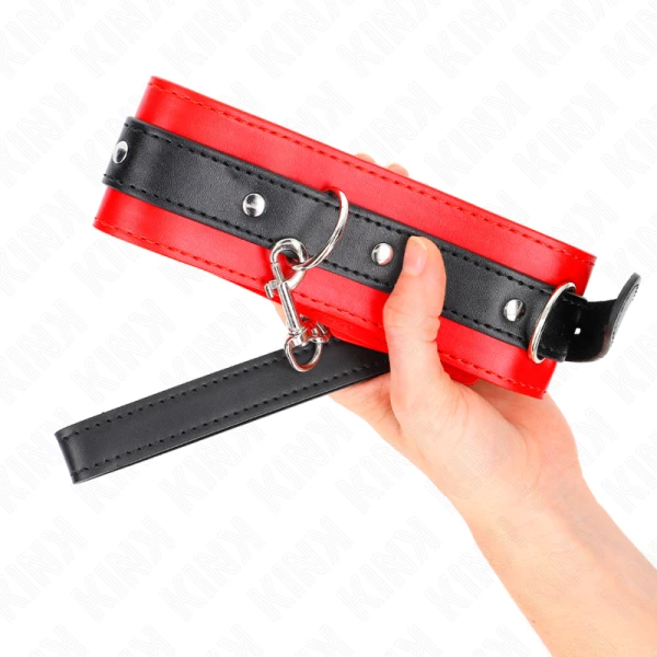 Kink Collar & GAG Halsband mit Gürtel rot