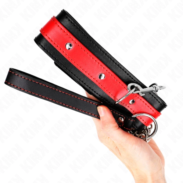 Kink Collar & GAG halsketting met rood lint, verstelbaar