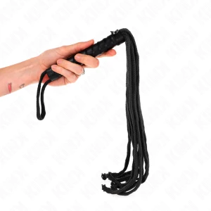 Kink Impact & Touch Schwarze Seilpeitsche für Fetisch-Spiele