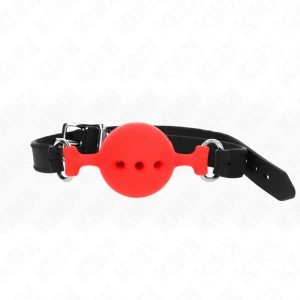 Kink Collar & GAG Vollsilicon-Knevel met Bal Rood