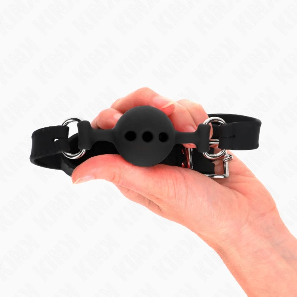 Kink Collar & GAG Vollsilikon-Knebel mit Kugel, schwarz Kink Collar & GAG Vollsilikon-Knebel mit Kugel, schwarz