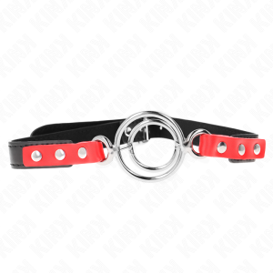 Kink Collar & GAG Knevel met meerdere O-ringen rood Kink Collar & GAG Knevel met meerdere O-ringen rood - Afbeelding 2