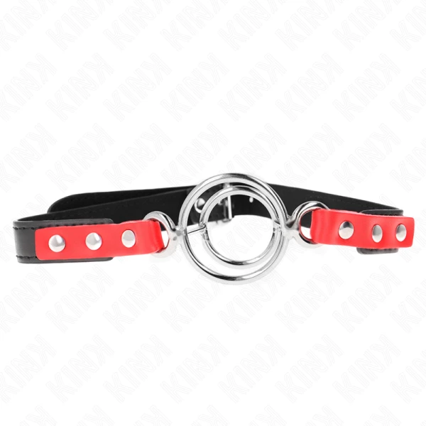 Kink Collar & GAG Knevel met meerdere O-ringen rood
