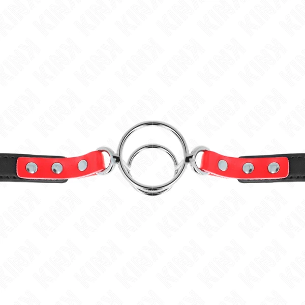 Kink Collar & GAG Knevel met meerdere O-ringen rood