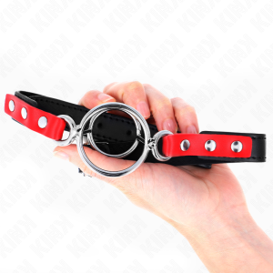 Kink Collar & GAG Knevel met meerdere O-ringen rood Kink Collar & GAG Knevel met meerdere O-ringen rood - Afbeelding 1