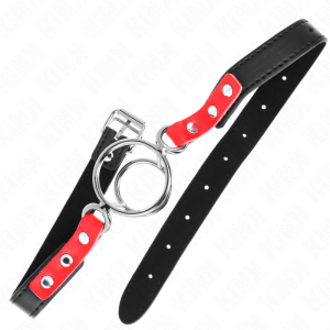 Kink Collar & GAG Knevel met meerdere O-ringen rood Kink Collar & GAG Knevel met meerdere O-ringen rood - Afbeelding 3