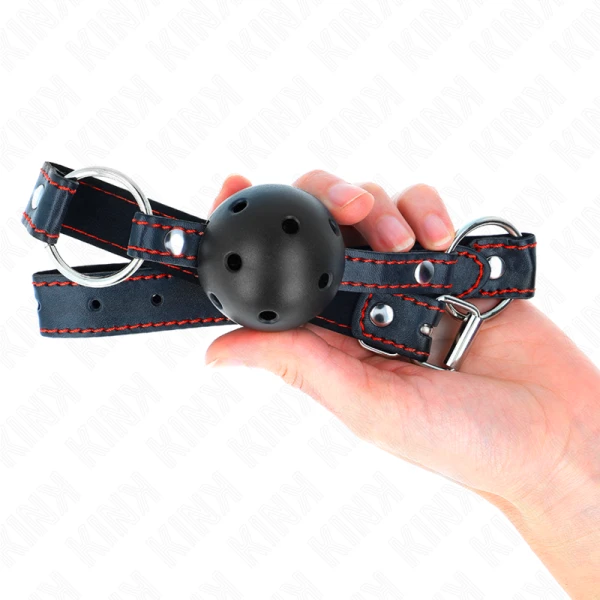 Kink Collar & GAG Holharde Zwarte Bal Knebel Model 2